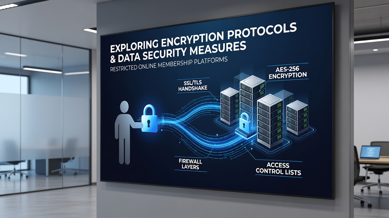 Diagram showing data security measures including access controls and encryption in exclusive online collectives